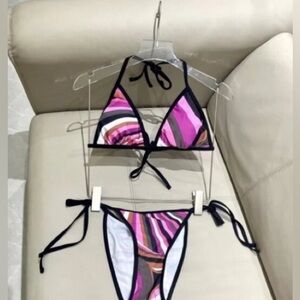 Emilio Pucci Pink and Brown Bikini